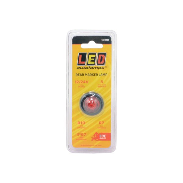 LED-äärivalo pyöreä pun Ø28mm 12-24V